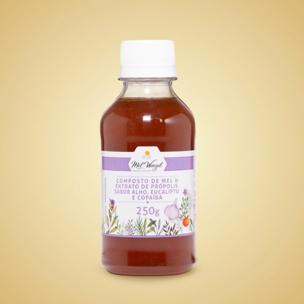 Composto de mel e extrato de própolis - Sabor Alho, Eucalipto e Copaíba - 250g - Pet